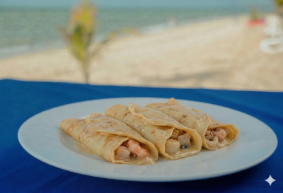 Crepas Rellenas de Mariscos